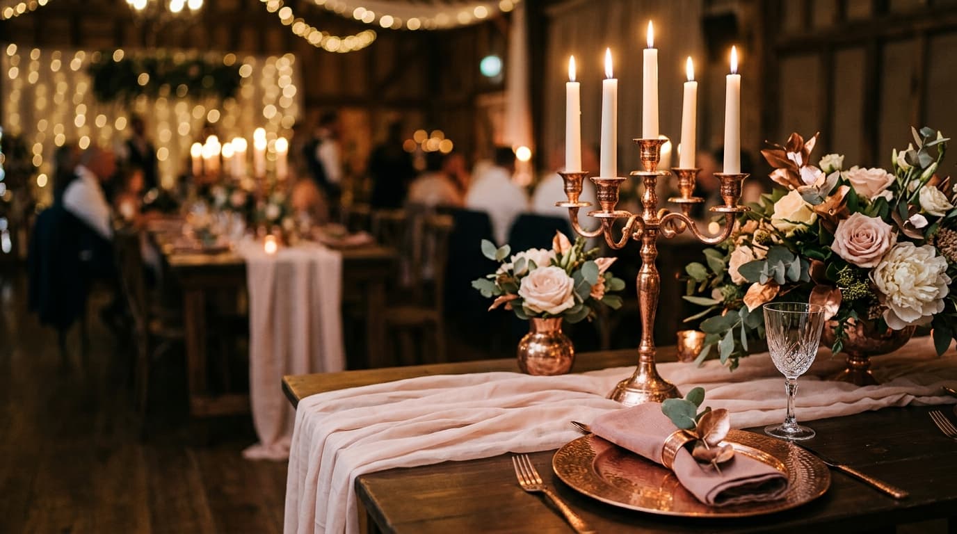 Copper Wedding Table Decor: Warm Metallic Elegance