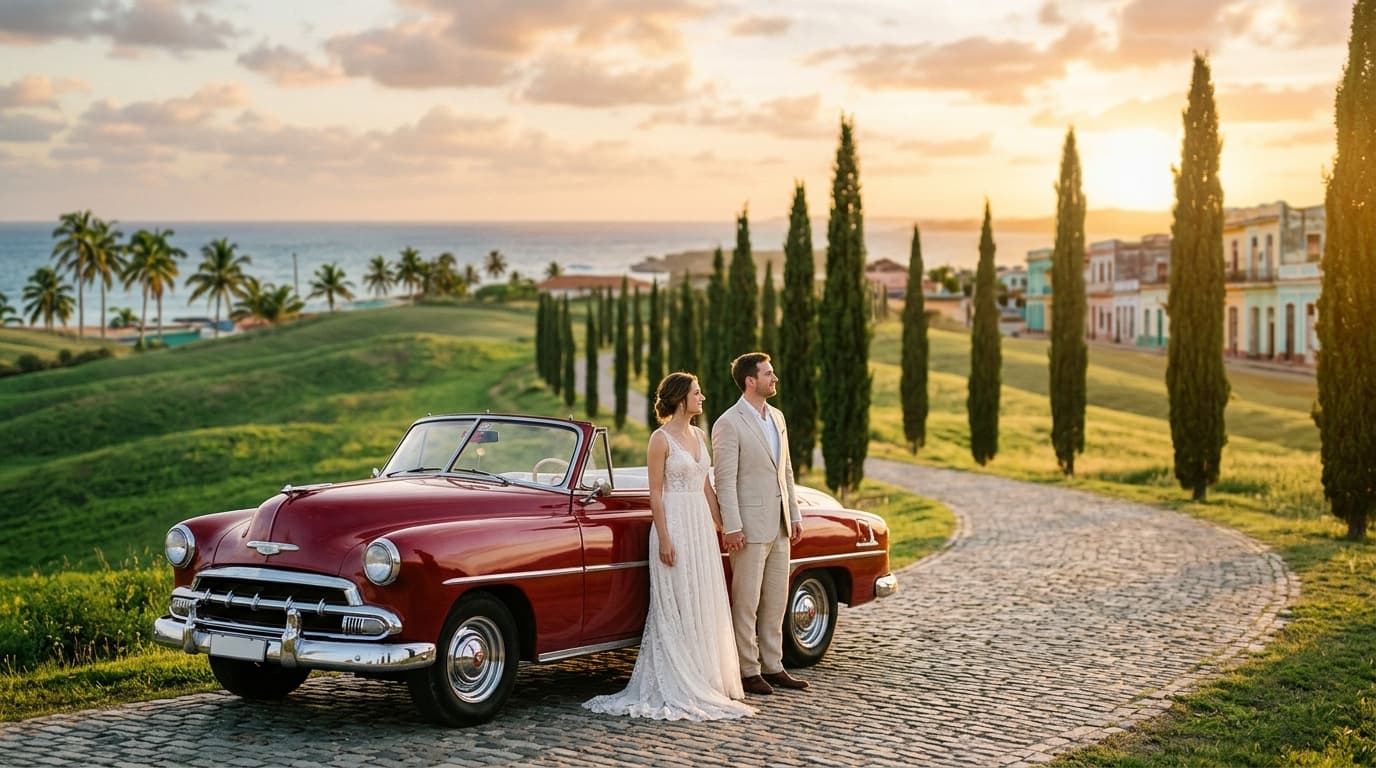 Cuba Destination Wedding: Classic Cars and Caribbean Soul