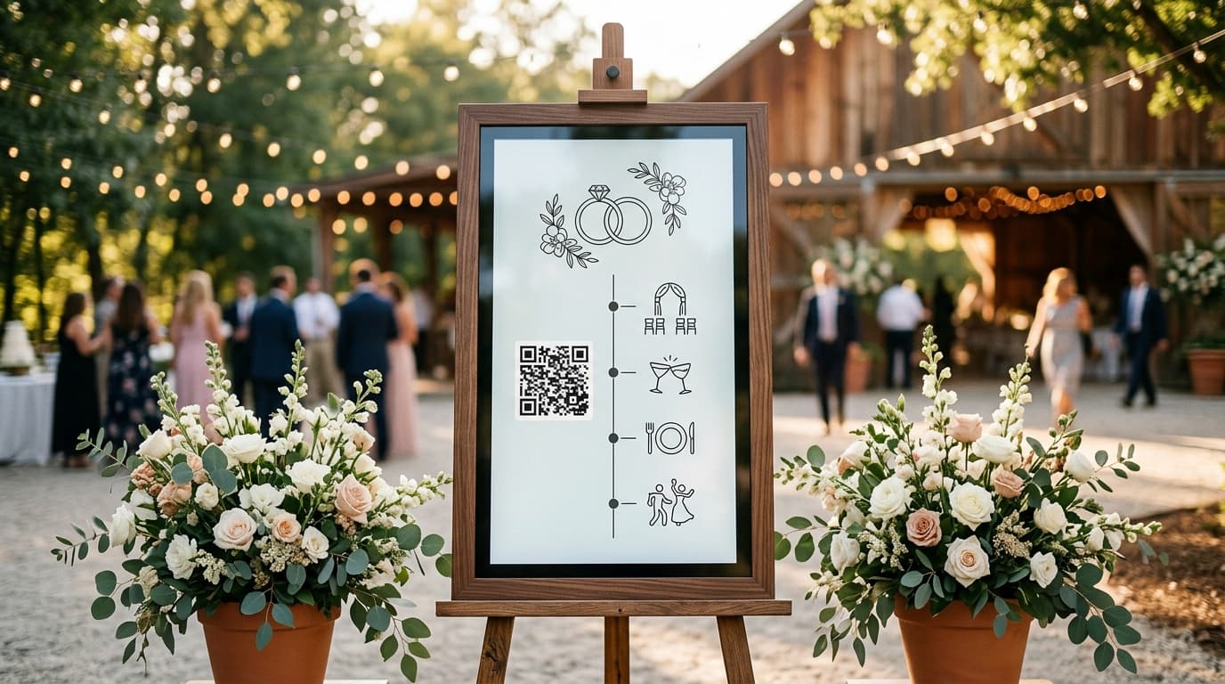 Digital Wedding Signage: From Seating to Menus to Timelines