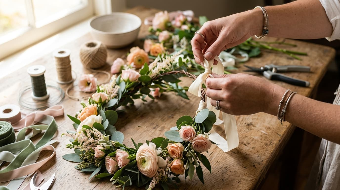 DIY Wedding Flower Crown Tutorial
