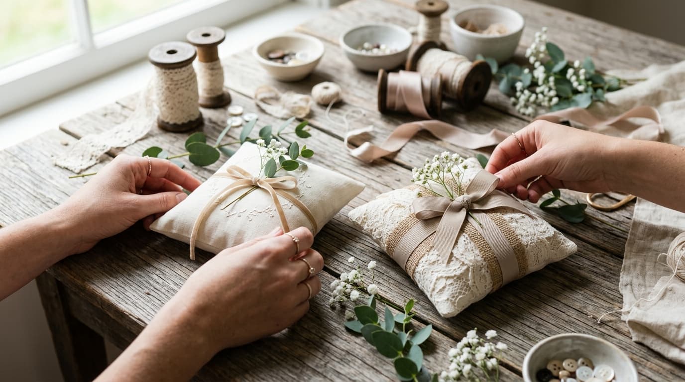 DIY Wedding Ring Pillow Ideas: Sew or No-Sew