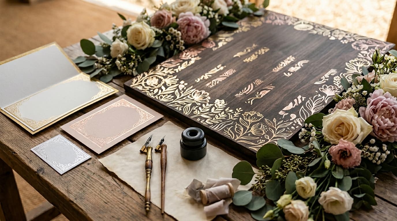 Foil Wedding Stationery: Gold, Silver, and Rose Gold Options