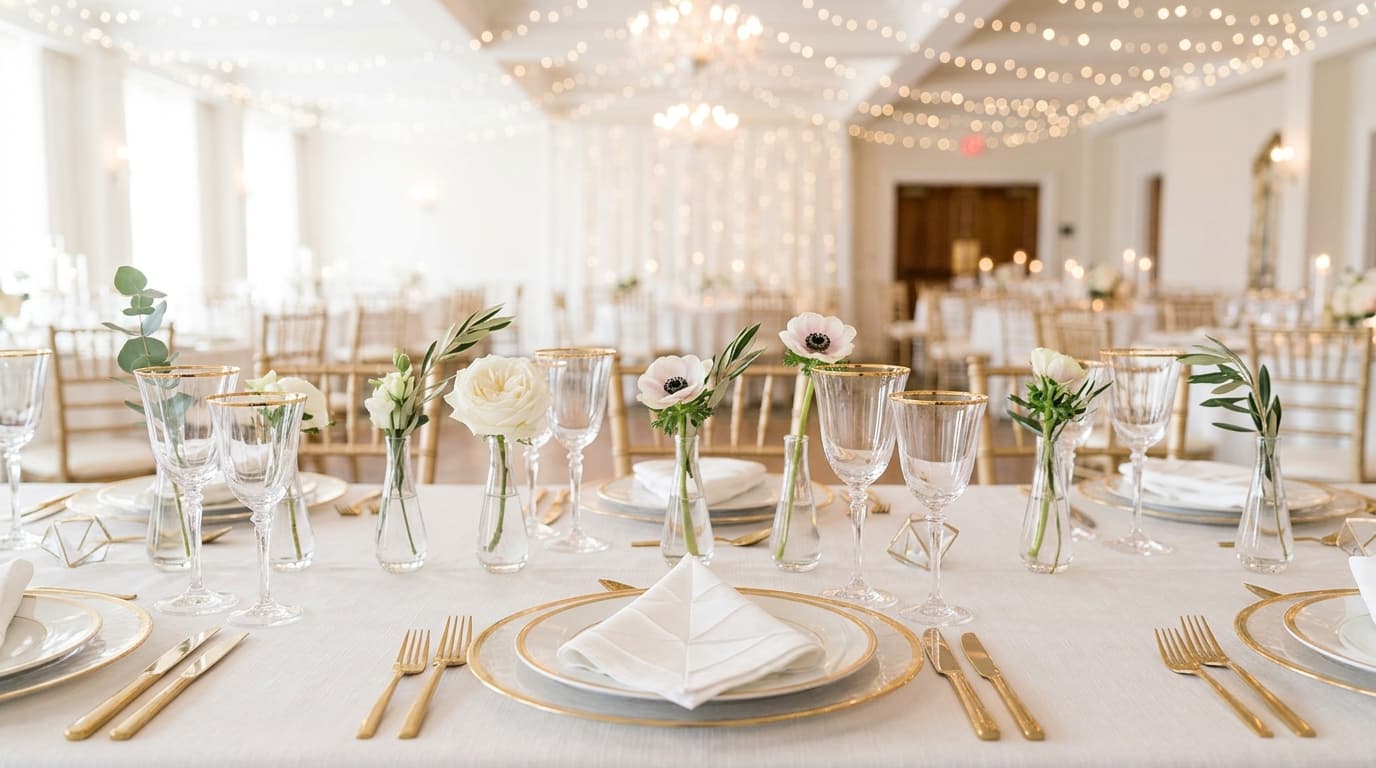 Glamorous Wedding Table Ideas: Gold, Crystal, and Sparkle