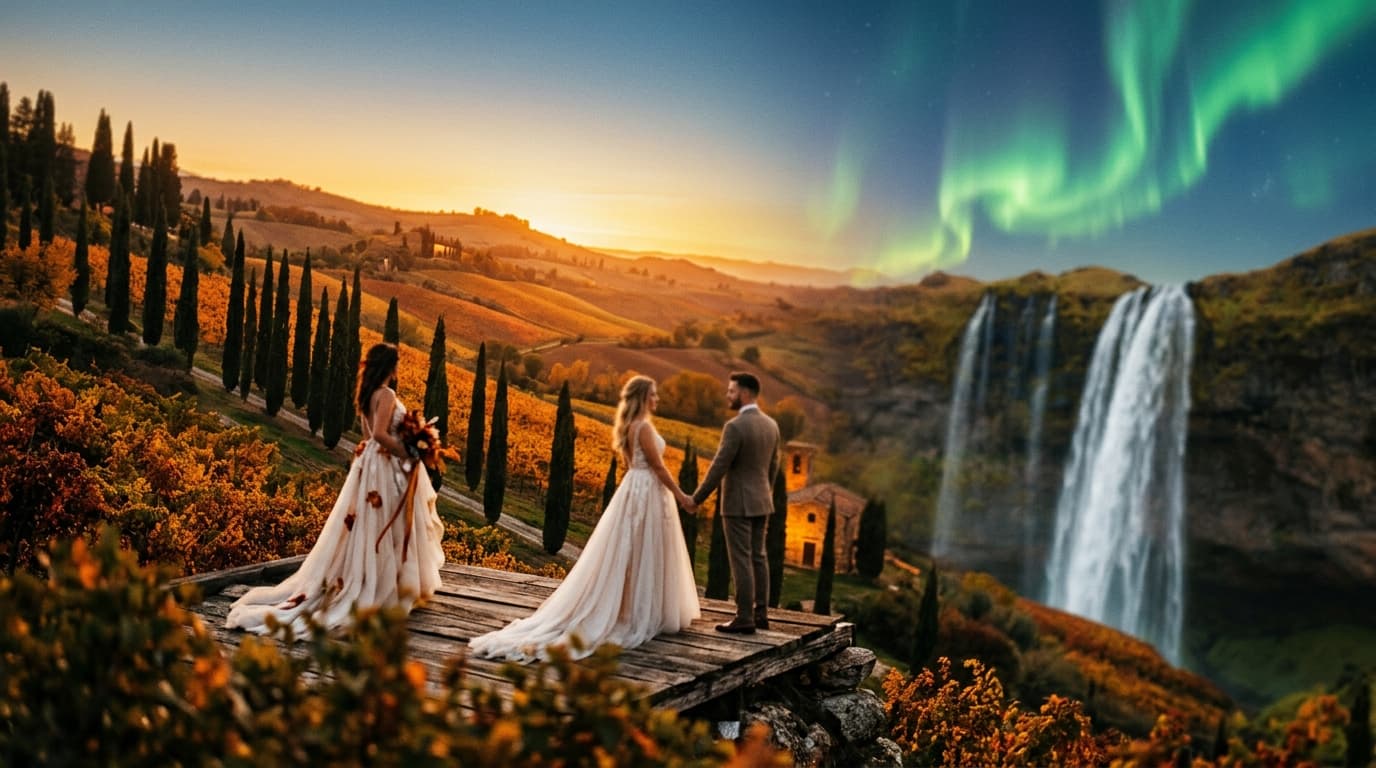 Iceland Destination Wedding: Northern Lights and Waterfalls