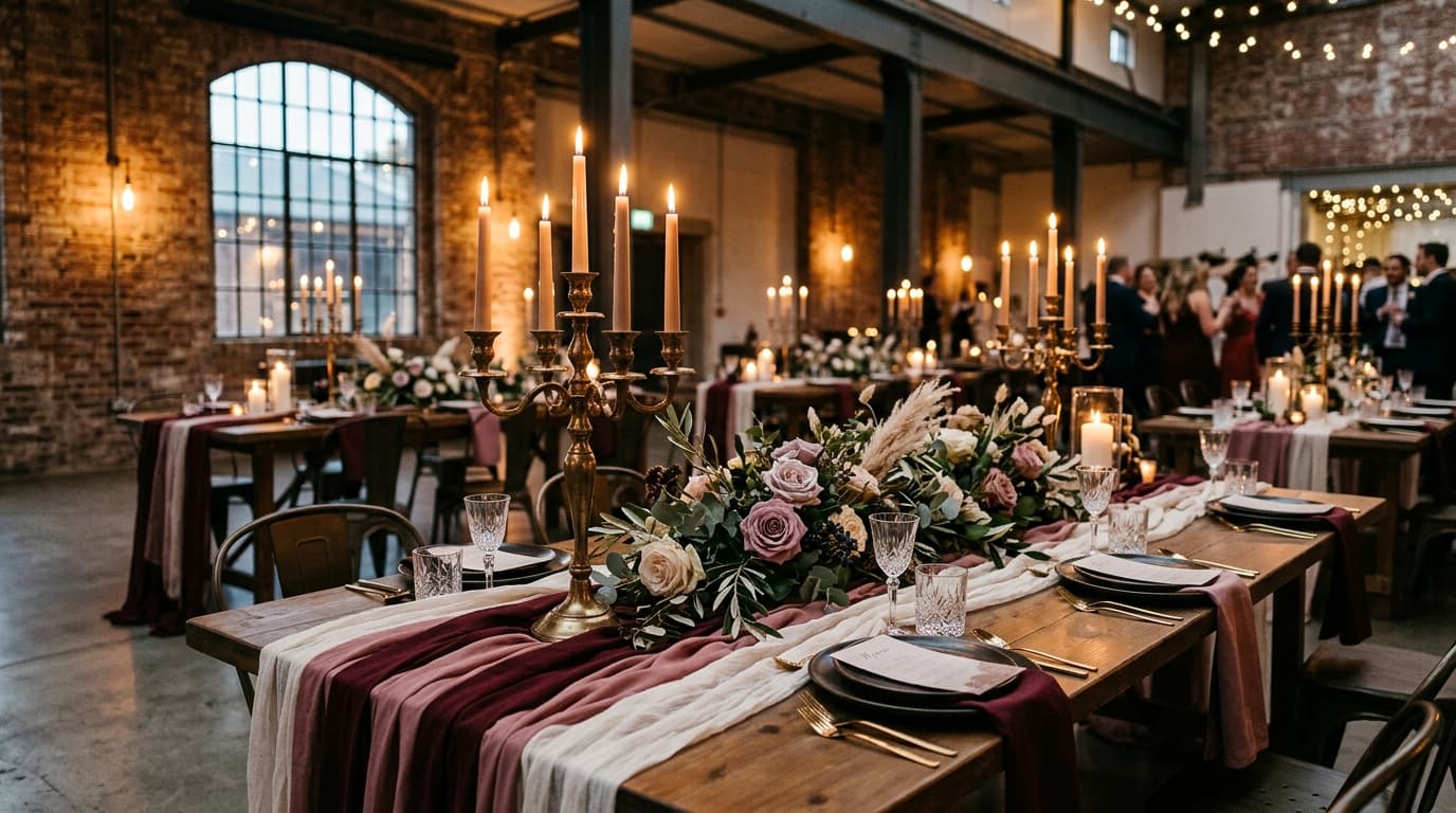 Industrial Wedding Table Decor: Urban Edge Meets Romance