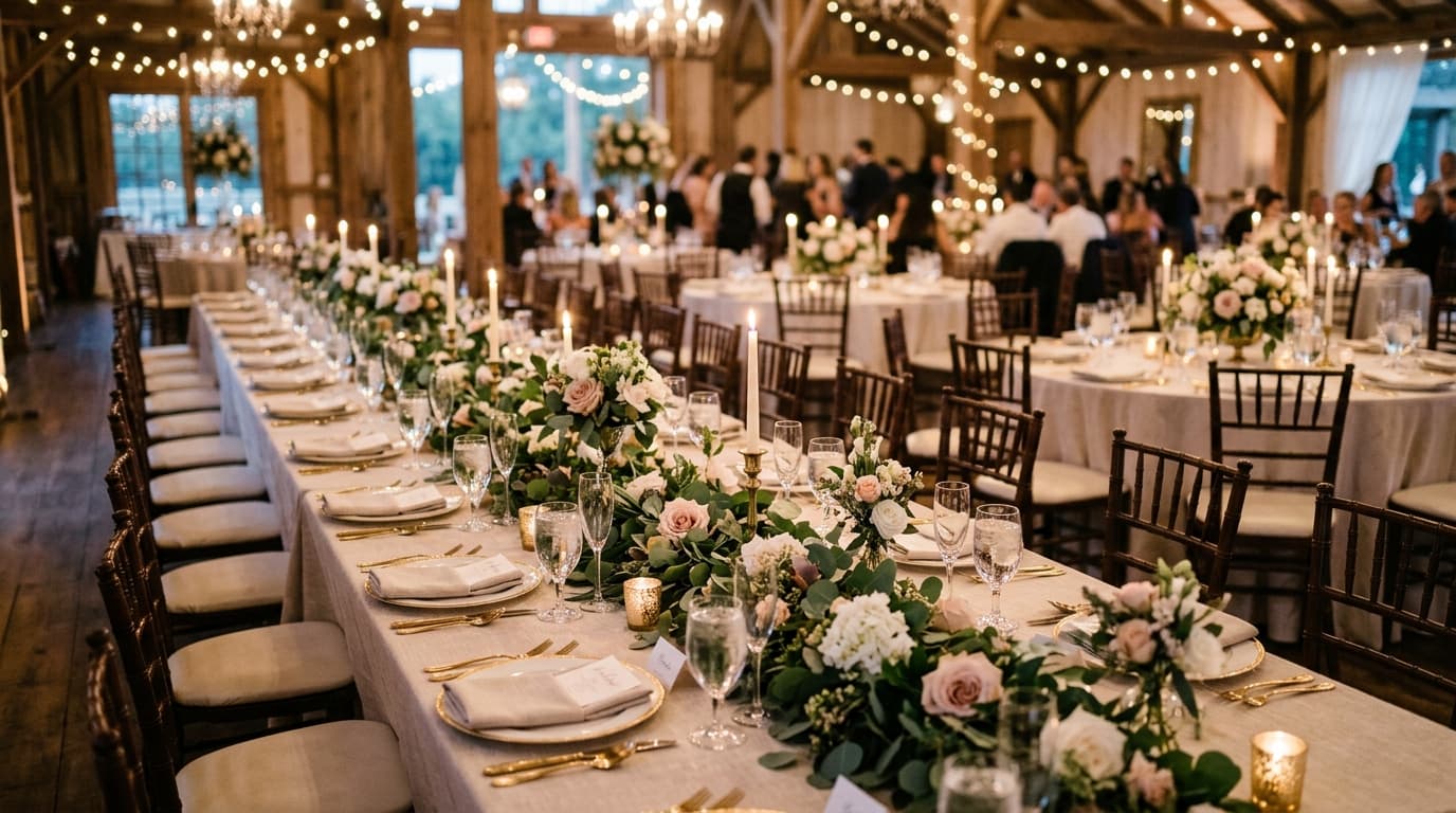 Long Banquet Tables vs Round Tables: A Wedding Comparison