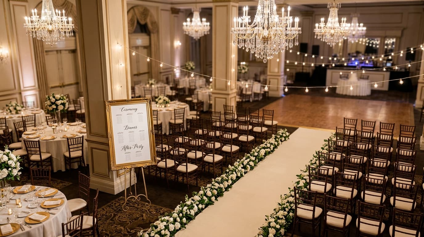 Multi-Event Wedding Seating: Ceremony, Dinner, and After-Party