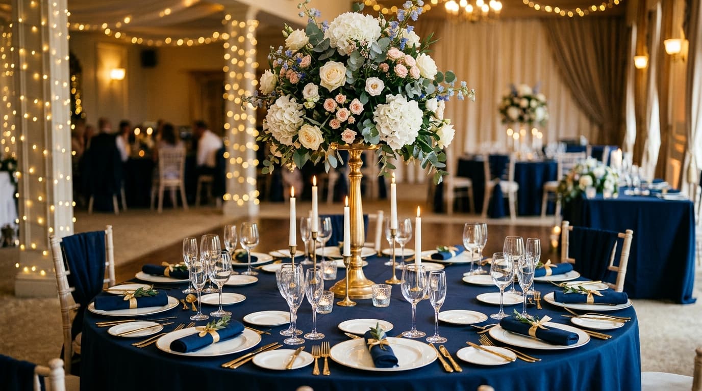 Navy Blue Wedding Table Ideas: Classic and Refined