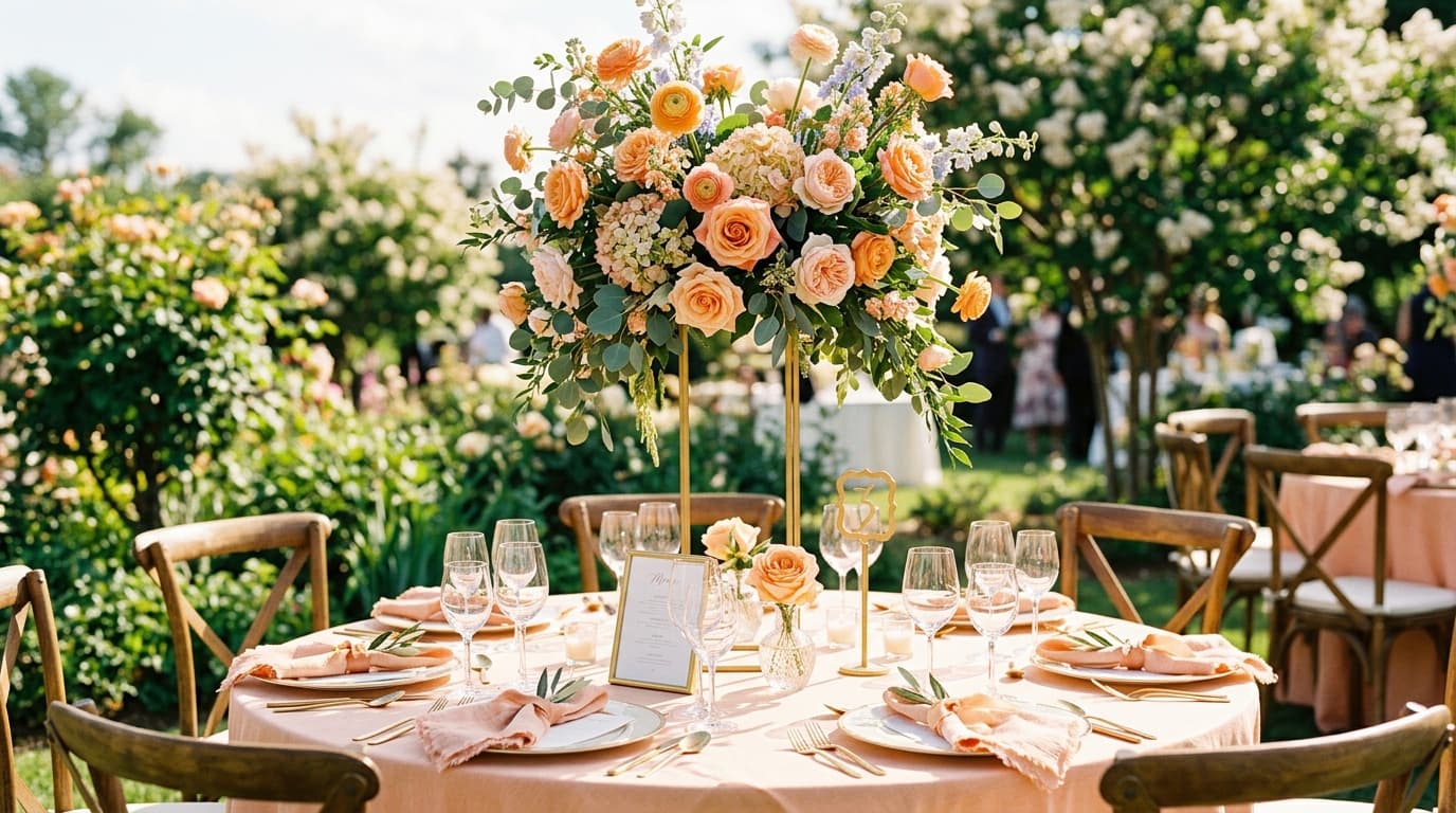 Peach Wedding Table Ideas: Soft and Summery