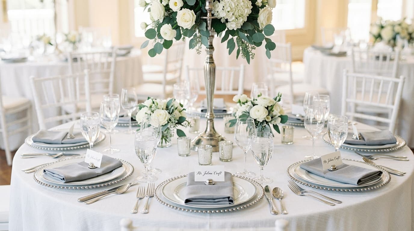 Silver Wedding Table Ideas: Cool and Classic