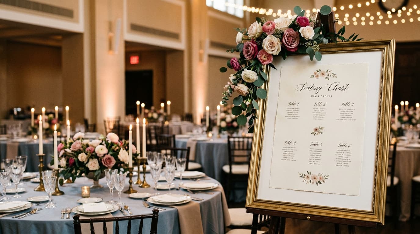 Wedding Seating Charts for Small Weddings Under 50 Guests